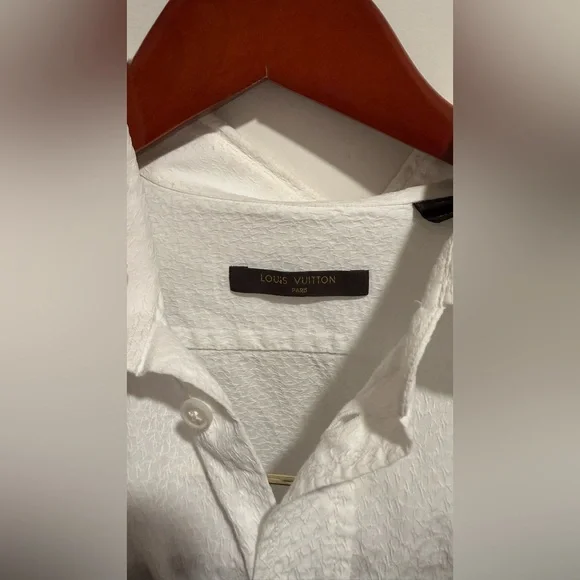 2010 Louis Vuitton Micro LV Monogram White Dress Shirt - Picture 2 of 7